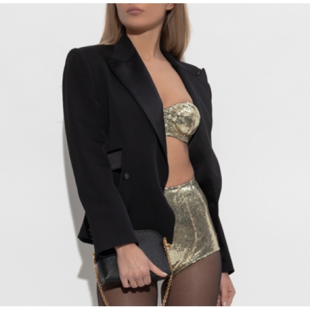 Dolce & Gabbana Gold Lace High Waisted Shorts Culotte Briefs Size 40